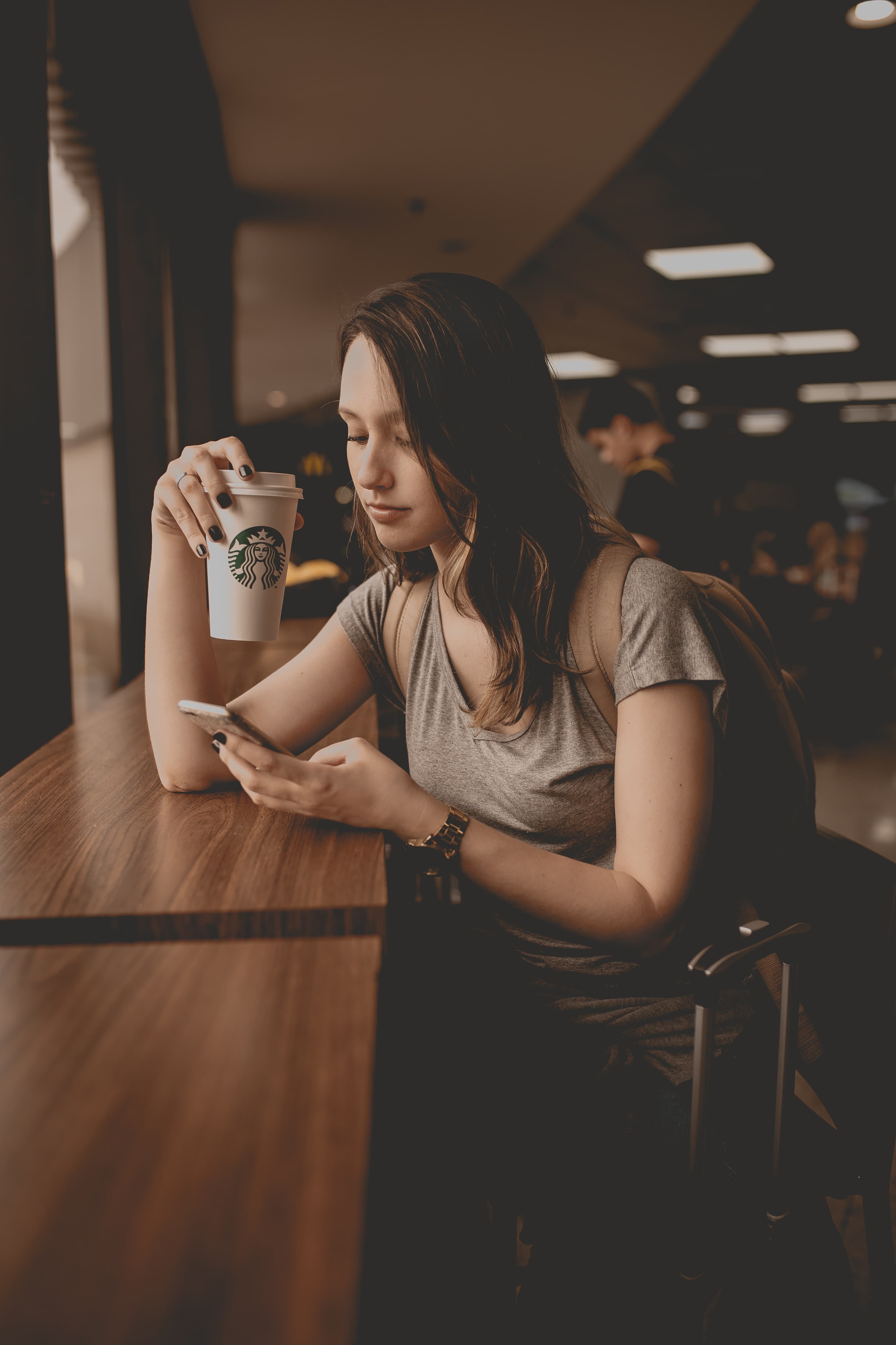 man looking at phone